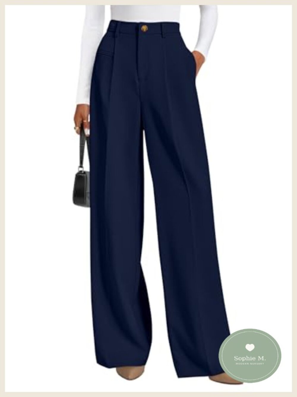 Women's High Waisted Wide Leg Palazzo Work Pants with Pockets